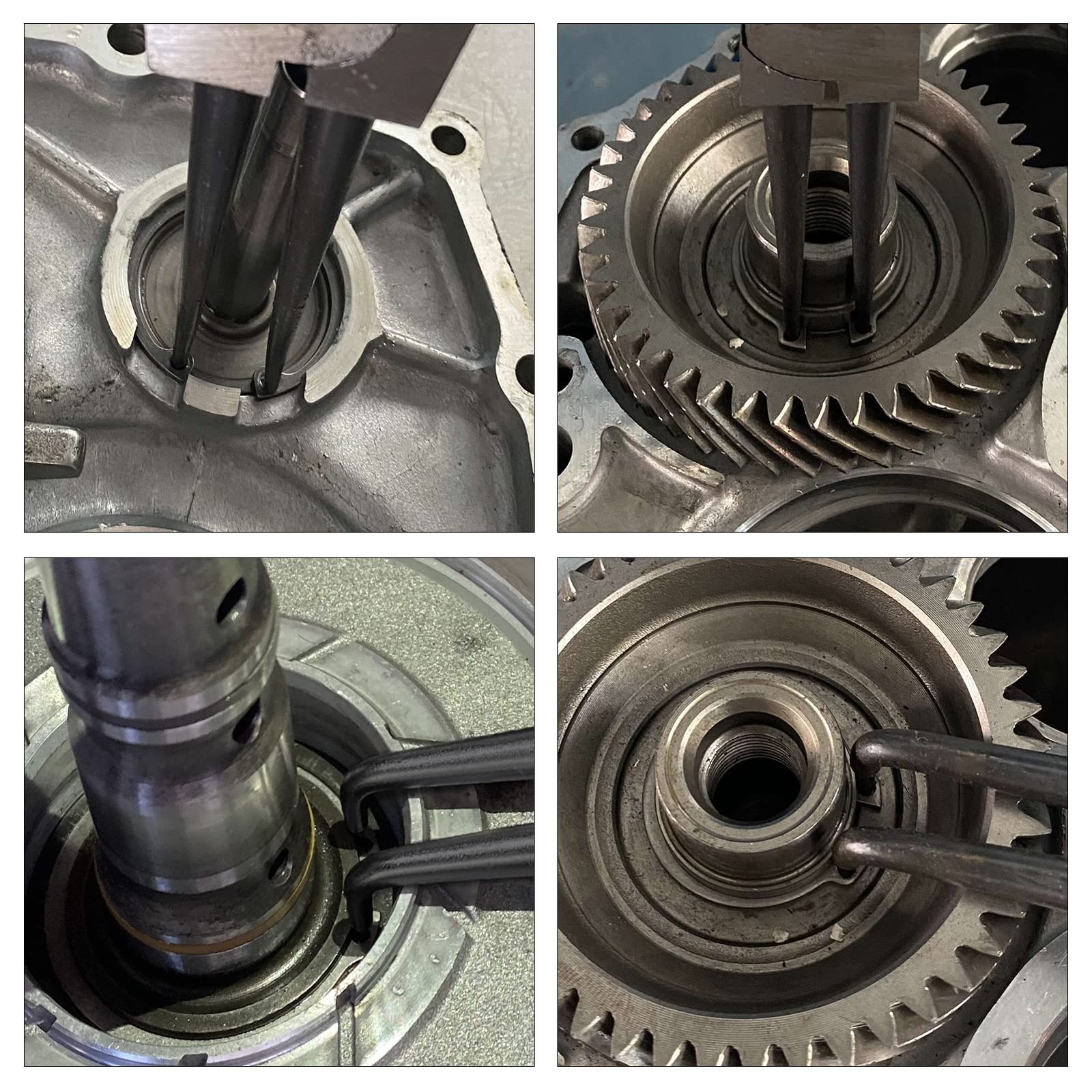  4 PCSスナップリングプライヤー13インチヘビーデューティー内部および外部サークリッププライヤー ストレージポーチ付きストレートベントジョーチップ直径0.09 取り付け用 取り外し保持リングの取り外し その他 特殊工具