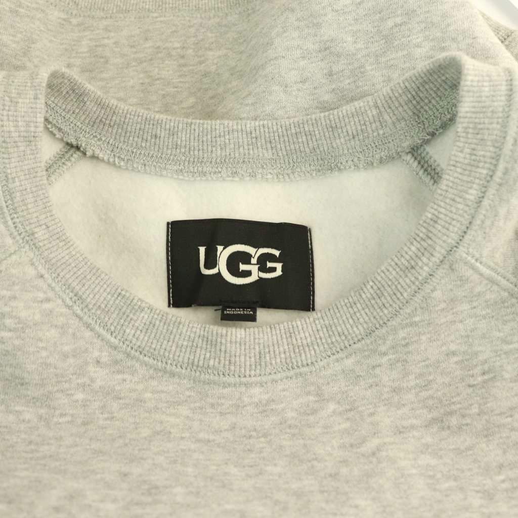 アグ UGG ロゴスウェット トレーナー 長袖 裏起毛 コットン M グレー