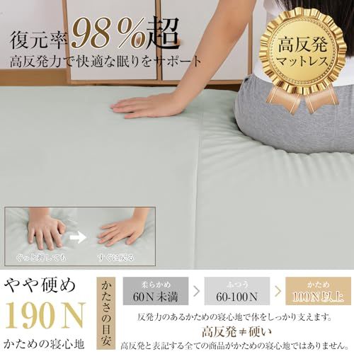 Softimeマットレス シングル 三つ折り 高反発 厚10 cm おりたたみマットレス 凸凹加工 体圧分散 消臭炭加工 ベットマット 程良い硬さ 190 N 高密度 敷布団 抗菌防臭 洗えるカバー 通気性がよい オールシーズン対応 97 x 19 トング その他 
