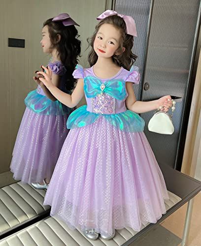 CQDY アリエル ドレス 子供 リトルマーメイド キッズ 100 140 cm コスプレ キッズコスチューム ワンピース プリンセス イベント 舞台服 ステージ衣装 変装 演出 仮 7 b 59 be 33