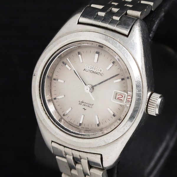 Seiko Special 2205-0380 AT/Automatic Silver Dial Date 25 Stone Ladies Watch KRH 2000000 NSK