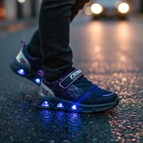 カイタックファミリー マインクラフト 光る靴 フラッシュ スニーカー パープル エンダードラゴン キャラクター キッズpo 4 a 009151