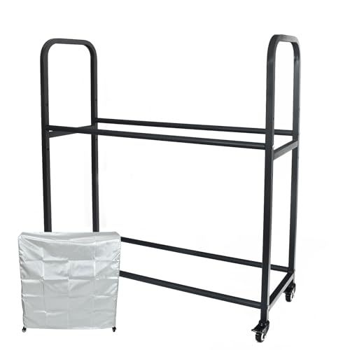 Kaitou タイヤラック カバー 8本 タイヤ収納 スタッドレス タイヤスタンド 耐荷重200 kg 二段式 2段 縦置き 高さ調整 彡