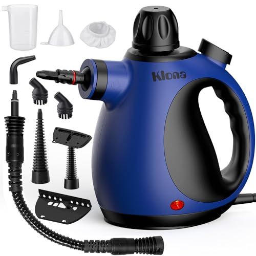 Klona ハンディスチームクリーナー 10点アクセサリーセット付き 高圧スチームで多用途対応 家庭用 キッチン 車内 カーペット用 化学薬品不使用 除菌 深層クリーニング コンパクト設計で強力パワーpo 7275300 a