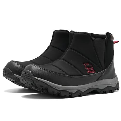 モズ メンズ 防寒ブーツ スノーブーツ スノーシューズ 防水 防滑 滑りにくい 幅広 3 E相当 あたたかい 裏フリース サイドゴア 刺繍 MZ 3671 po