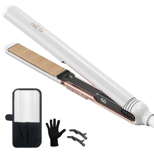 ヘアアイロン シルク プレートアイロン 瞬間水分蒸発防止 130℃?220℃ 5段階温度調整 25秒高速加熱 ストレート カール 3000万マイナスイオン 温度記憶機能 クッションプレート 25 mmシルクプレート 360度回転コード 30分