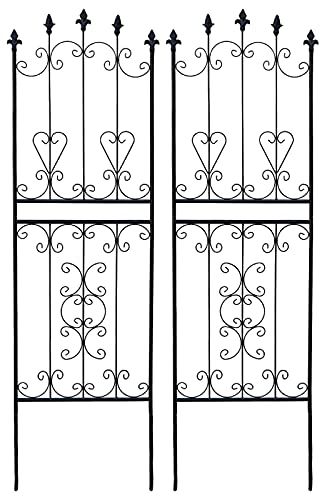 迅速に発送 ガーデンガーデン お庭をエレガントに彩る IBフェンス ローズスリム ロータイプ 幅48×高さ155 cm セット ブラック アイアントレリス IBF- -2 P d 46 e 0438