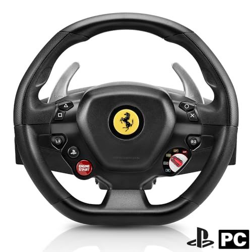 Ferrari ライセンス商品 Thrustmaster スラストマスター ハンコン T 80 488 GTB Edition PS 5 4 PC ハンドルコントローラー レーシングゲーム 1年間 ブラックpo ffc 2 a 35 f