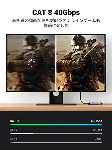 UGREEN LANケーブル CAT 8 20 M メッシュLANケーブル カテゴリー8 コネクタ 超光速25 Gbps 2000 MHz 8準拠 イーサネットケーブル 爪折れ防止 シールド モデム ルータ PS 3 4 Xbox等に対応po ea 689 d 2 b