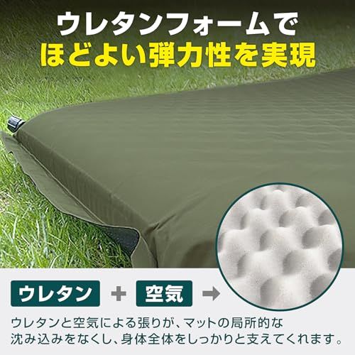 キャンプマット インフレーターマット 8 cm 自動膨張 コンパクト インフレーター マット 彡
