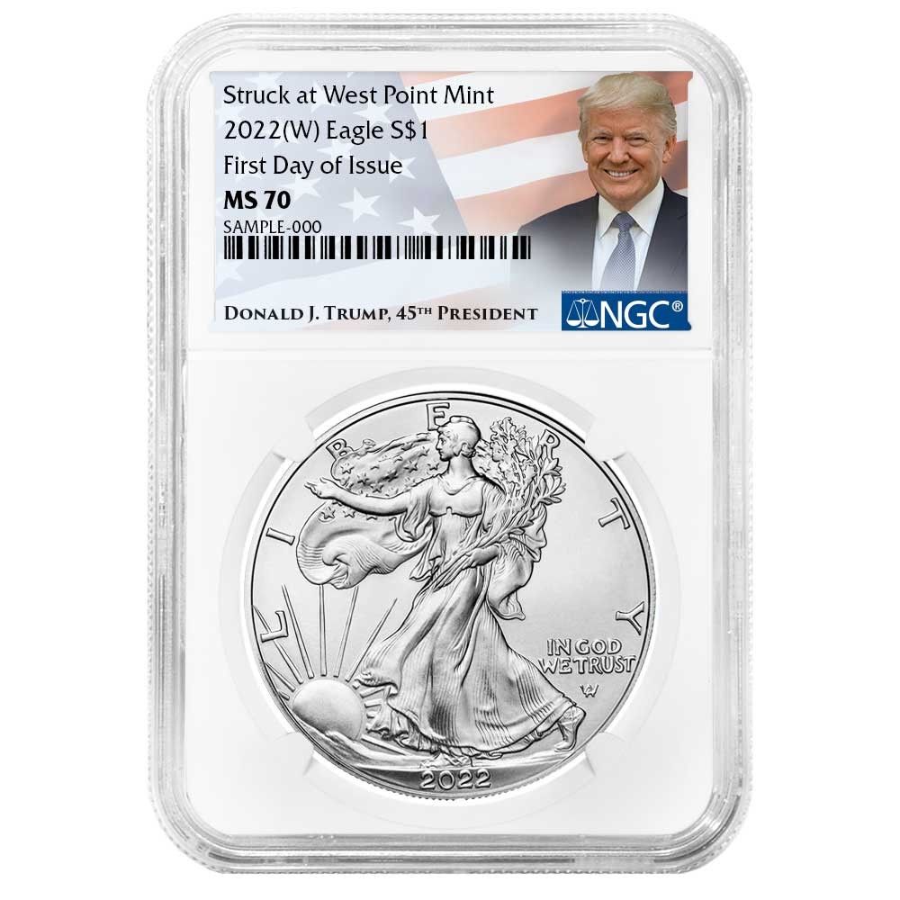 アメリカ2020年 イーグル1ドル銀貨　トランプラベル　　NGC：MS70 2022年 (W) 1ドル アメリカン シルバー イーグル NGC MS70 FDI