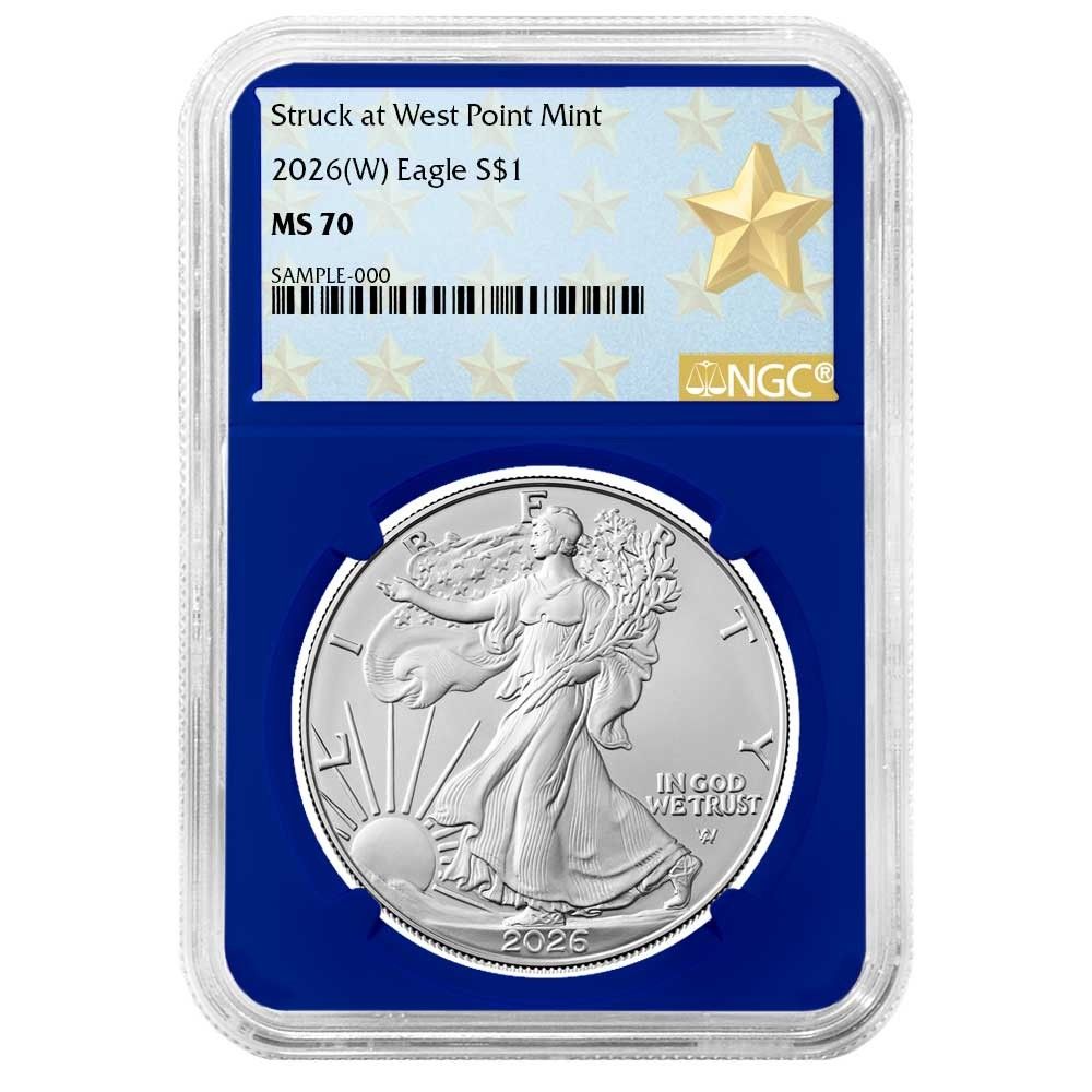 2026 (W) $1 アメリカン シルバー イーグル NGC MS70 ウェストポイント