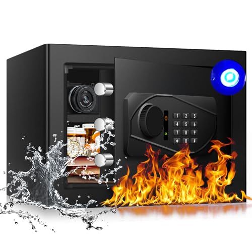 迅速に発送 金庫小型 家庭用 30 L テンキー式 電子金庫 耐火書類バッグ付属 店舗用 会社用 ホテル用 警報アラーム付き 壁に固定 仕切り板付き x 35 25 cm fbcf 7 fac