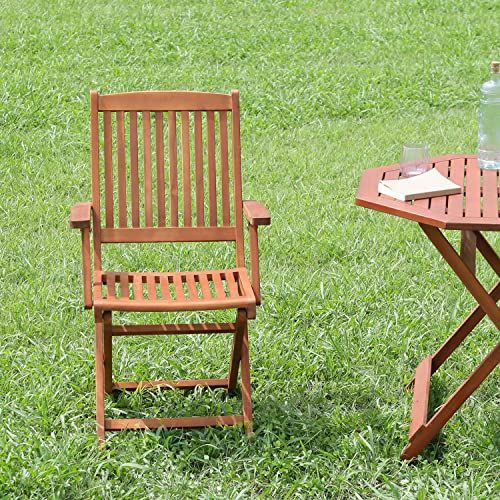 迅速に発送 不二貿易 ガーデンチェア 椅子 肘付き 幅54×奥行62×高さ91 cm ブラウン フォールディングチェア 天然木 折り畳み 81059 11220 a 66