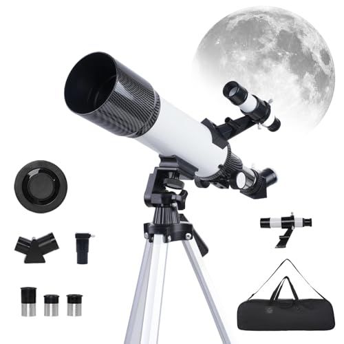 天体望遠鏡 天体観測 大口径70 mm 焦点距離400 最大333倍 高倍率 自由調整 なアルミ三脚 初心者＆子供＆大人に最適 持ち運びに便利 頑丈な天文屈折望遠鏡 スマホ撮影|生放送|星空観察|風景や動物の観察| e 2 b c 3 a 1