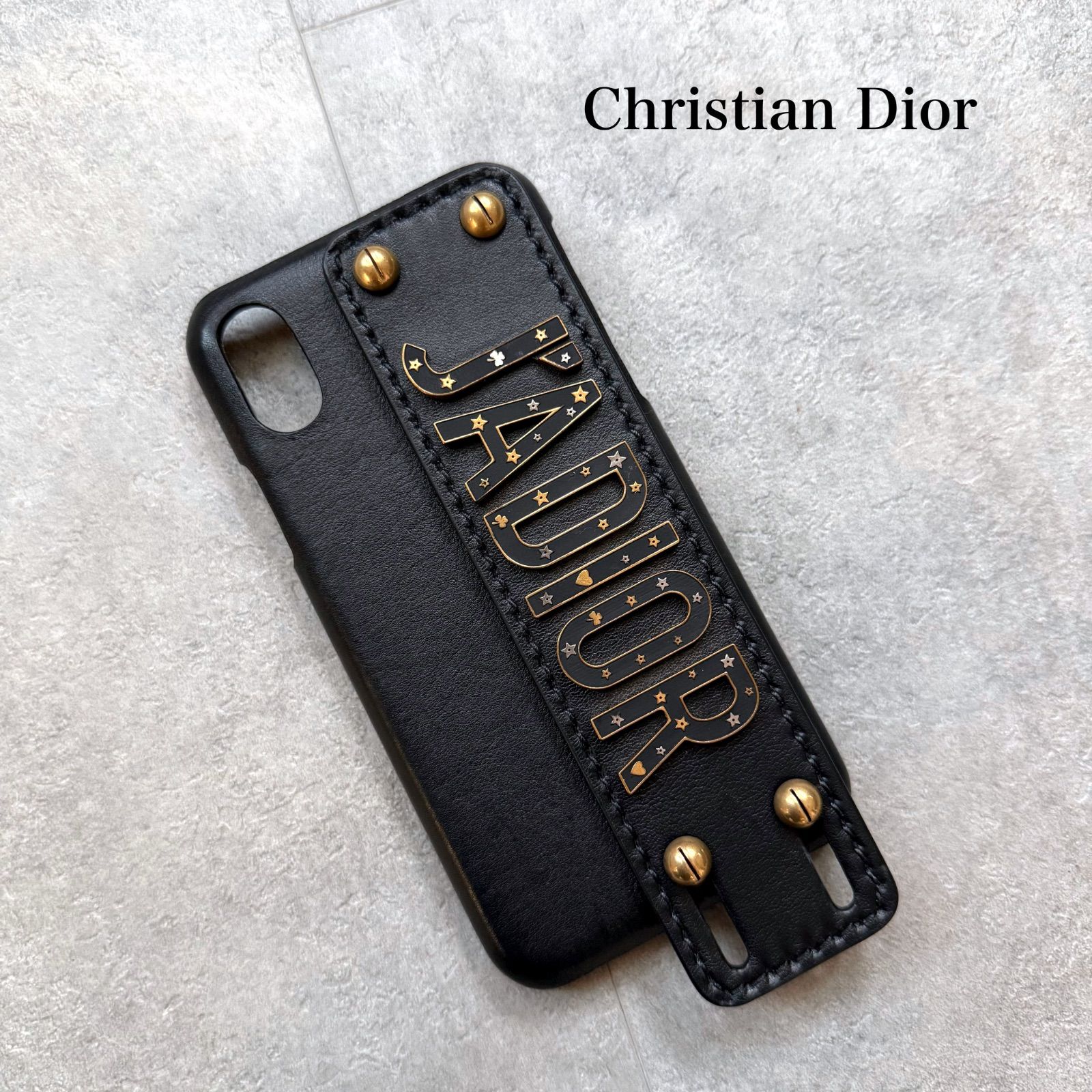 Dior iPhone X XS ケース 黒 美品 Christian Dior クリスチャンディオール iPhone X XS ケース J
