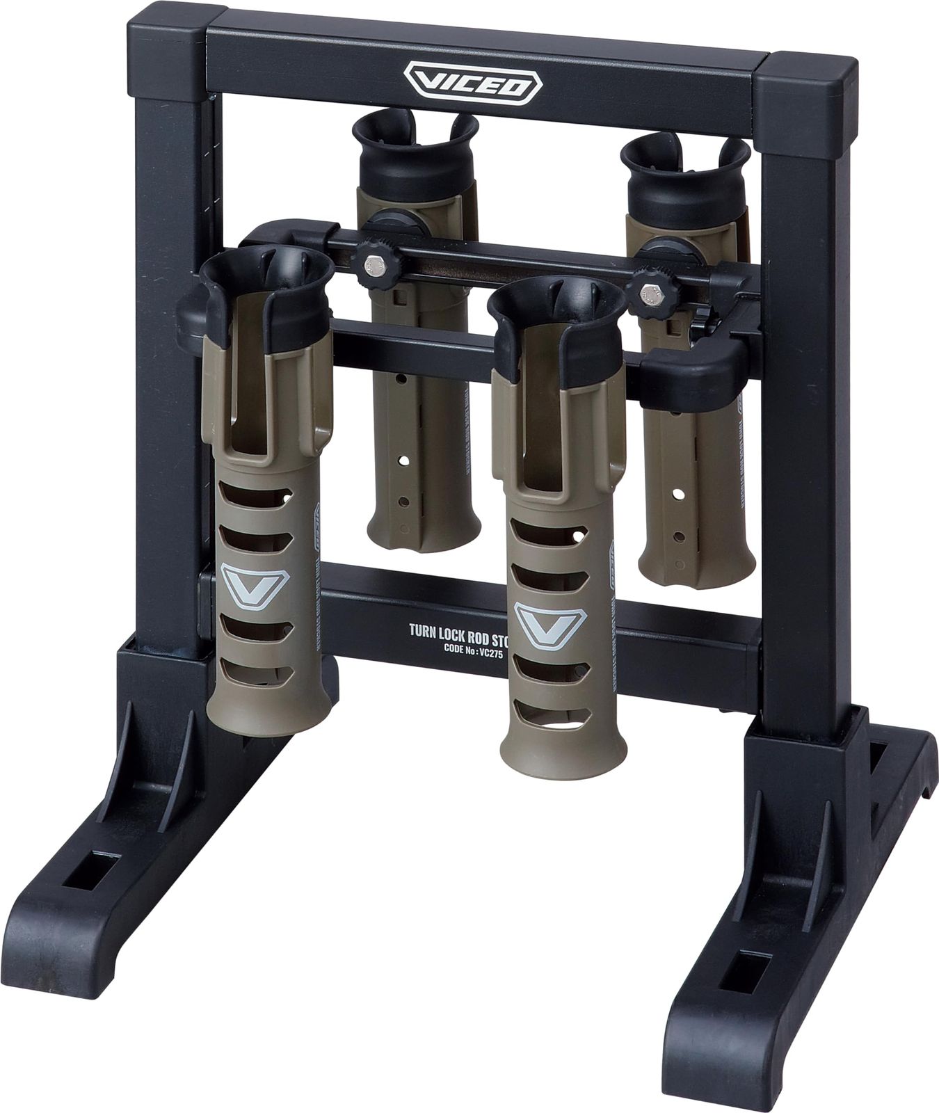 新品 ビセオ(VICEO) ターンロックロッドストッカー (4本用・オリーブドラブ)自宅・釣り場に