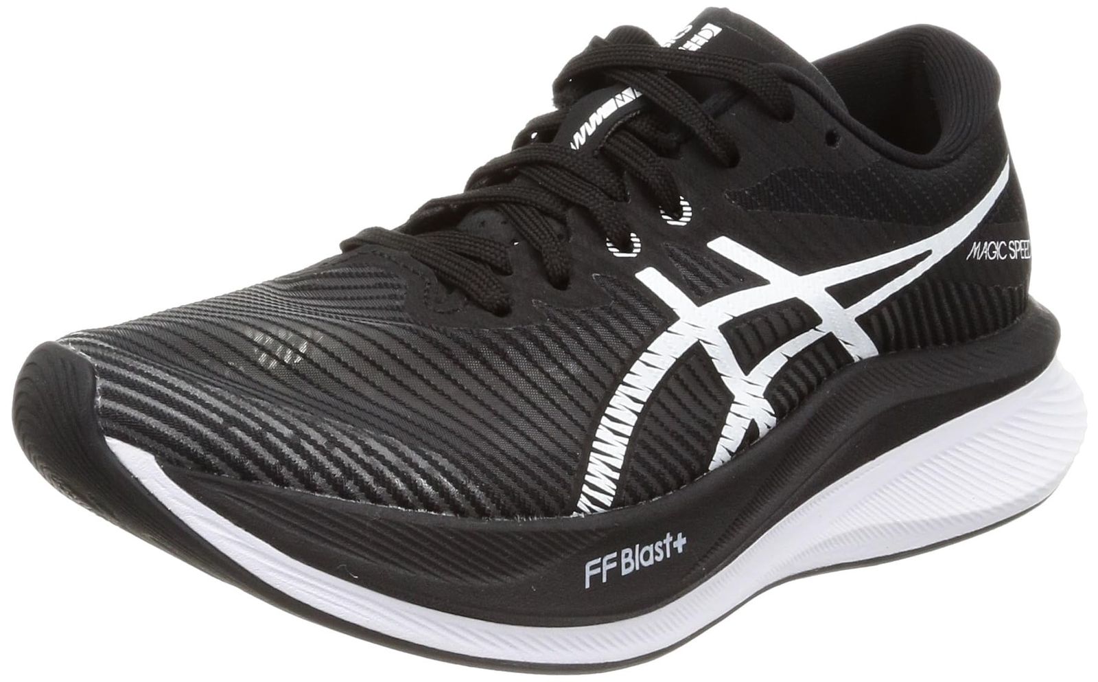 アシックス ランニングシューズ MAGIC SPEED 3 レディース 001 ブラック ホワイト 25 0 cm E