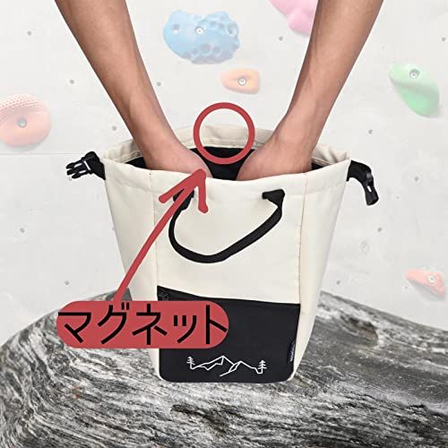 VEROMAN チョークバッグ 置き型 マグネット開閉 ボルダリング クライミング ジム チョーク 大きい バケット ブラシ 床置きp 41177 c 2