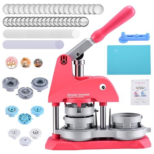 2025年缶バッチマシーン 25mm 32mm 58mm3サイズ 磁気吸着式新型缶バッジメーカー 300セットバッジ素材付き 缶バッジ製造機 缶バッジマシーン 回転式ステージ 使用簡単 初心者向け DIYバッジマシーン オリジナル ハンドメイ 21a1c892