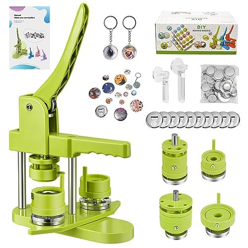 缶バッジメーカー 2025革新の磁気吸着回転式 缶バッジマシーン 32 mm 58 mmベース ベース交換便利 マグネット吸着 回転式 組立不要 バッジ素材付き ボトルオープナー キーホルダー付き DIYバッジマシン 缶バッジ 缶バ 383 a 0 bdc