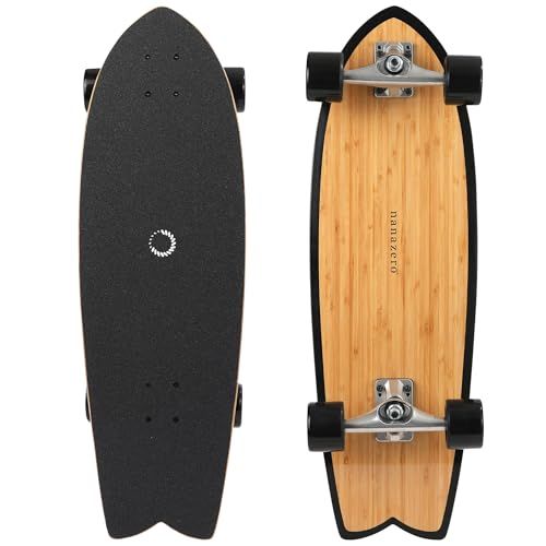 nanazero サーフスケートボード 31 Fish バンブーデッキpo fcbaba 6 b