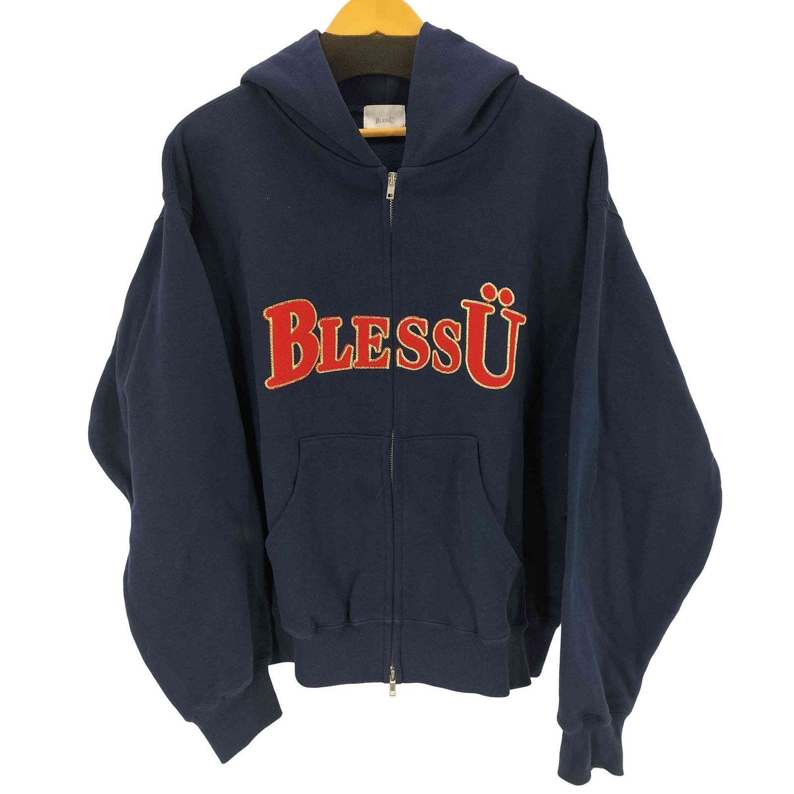 安い，新品 ユーズドフルギ USED古着 {{BLESSU}} BU OG LOGO ZIP UP HOODIE