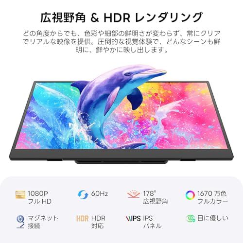 モバイルモニター 2026年モデル先行販売 Dopesplay 15.6インチ 磁気吸着スタンド付き ノートPC上設置対応 360°回転 薄型 軽量 1080 P FHD IPSポータブルディスプレイ USB Type-C|Mini HDMI接 0 b d 9 30 ボウルセット その他 