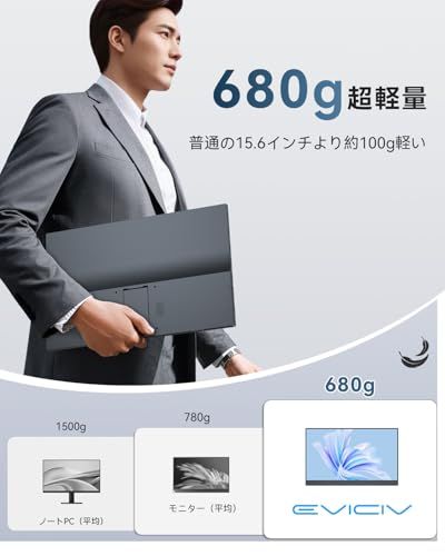 EVICIV モバイルモニター 15 6インチ FHD 1920 1080 自立型 薄型 軽量 IPS液晶 非光沢 USB Type C Mini HDMI 在宅勤務 リモートワーク対応 EVC 1506 Sp 03498 cbc