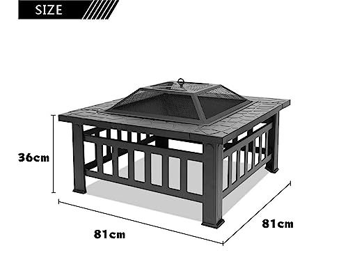 NiceTouch ファイヤーピット 焚き火台 BBQコンロ バーベキューグリル 焼肉 バーベキュー テーブル 炊き火台 家庭用 庭 囲炉裏風 1台多役 po 91 a 2 caf 4
