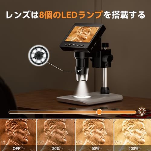 Elikliv コイン顕微鏡 50 1000 Xマイクロスコープ 4 3 LCDデジタル顕微鏡 液晶デジタル顕微鏡 充電 USB顕微鏡 LEDランプ 32 GBカード付き PC TV Windows Mac対応 3インチ顕微鏡 回路 1071097 b フォーク ブレンダー
