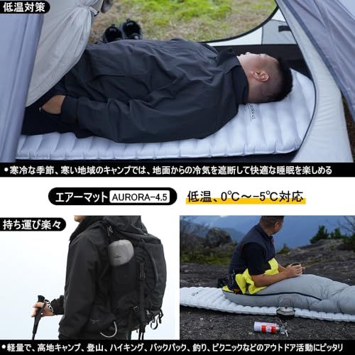 gポータブルエアーベッド車中泊登山防災地震アウトドアキャンプインフレーターマット