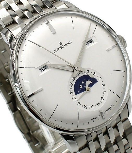 腕時計 ユンハンス ステンレスベルト オートマチック ケース幅40mm ドイツ製 シルバー ホワイト色 JUNGHANS bowl 1956Q8027420145