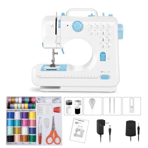 ミシン 初心者向け 電子ミシン 12種類の縫い目 返し縫い機能 2 way給電 日常手作り縫製 42 PCS裁縫セット付き スピード調整 持ち運び便利 日本語説明書付きp b 087 f 6 d 4
