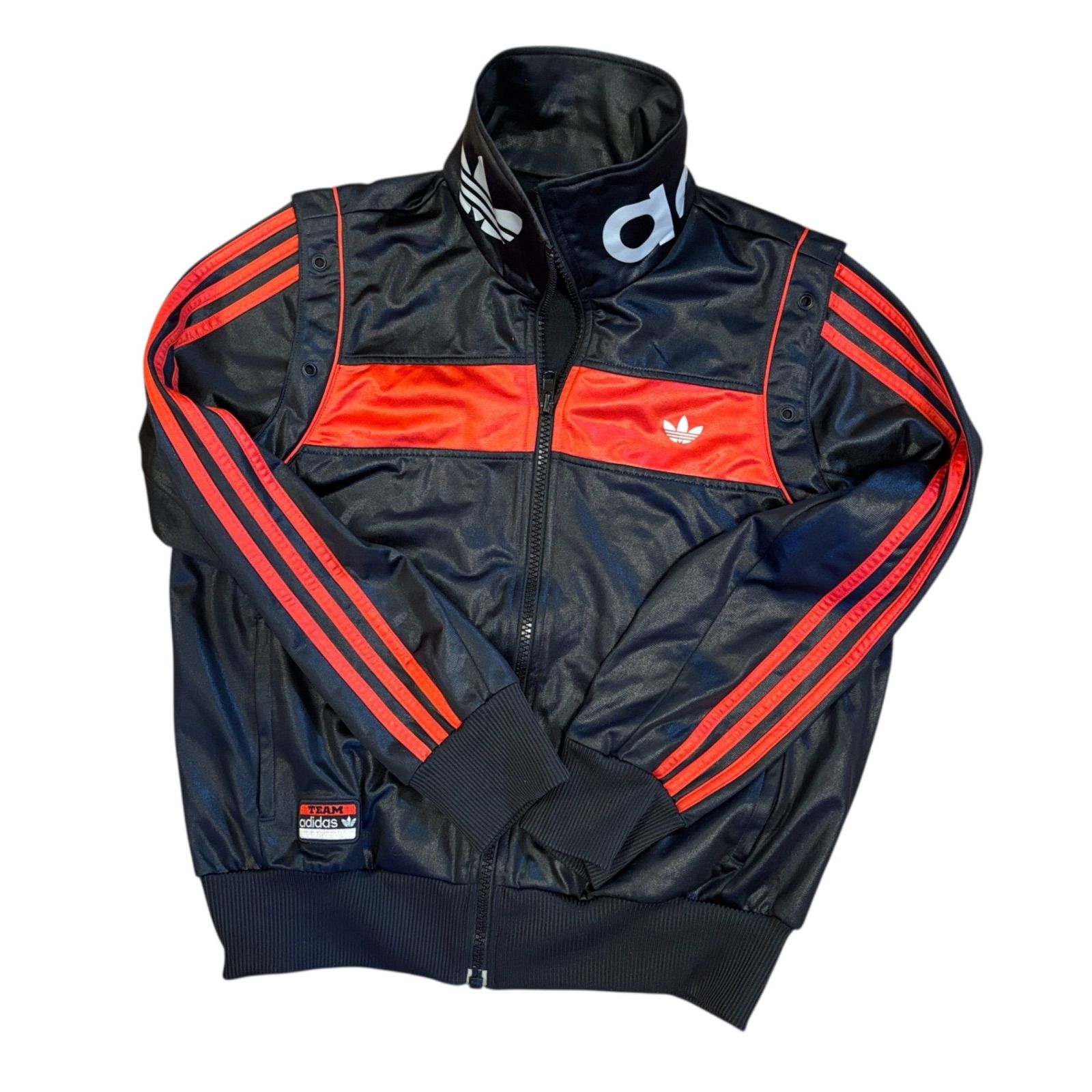 adidas Originals トラックジャケット TEAM ADIDAS 黒×赤 サイズ100 