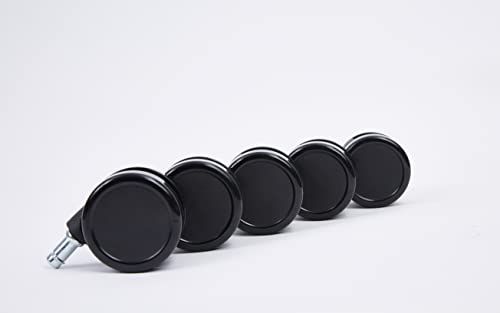 AKRacing ゲーミングチェア用 双輪キャスター PU ポリウレタン 製 ブラック セット 彡