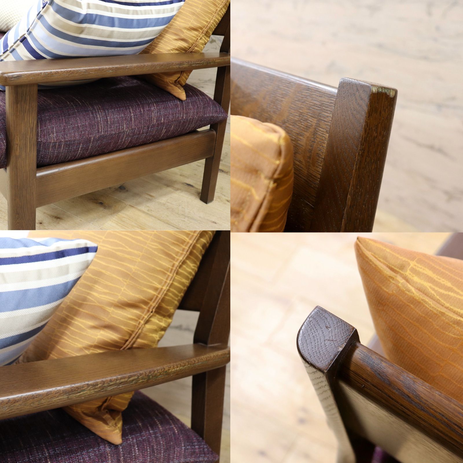  GMIK858○飛騨産業 HIDA キツツキ Chigusa 3人掛けソファ トリプルソファ 3P クッションセット シンプル 北欧スタイル モダン 木製家具 幅200cmソファ 2人掛け 3人掛けソファ ソファ ソファベッド