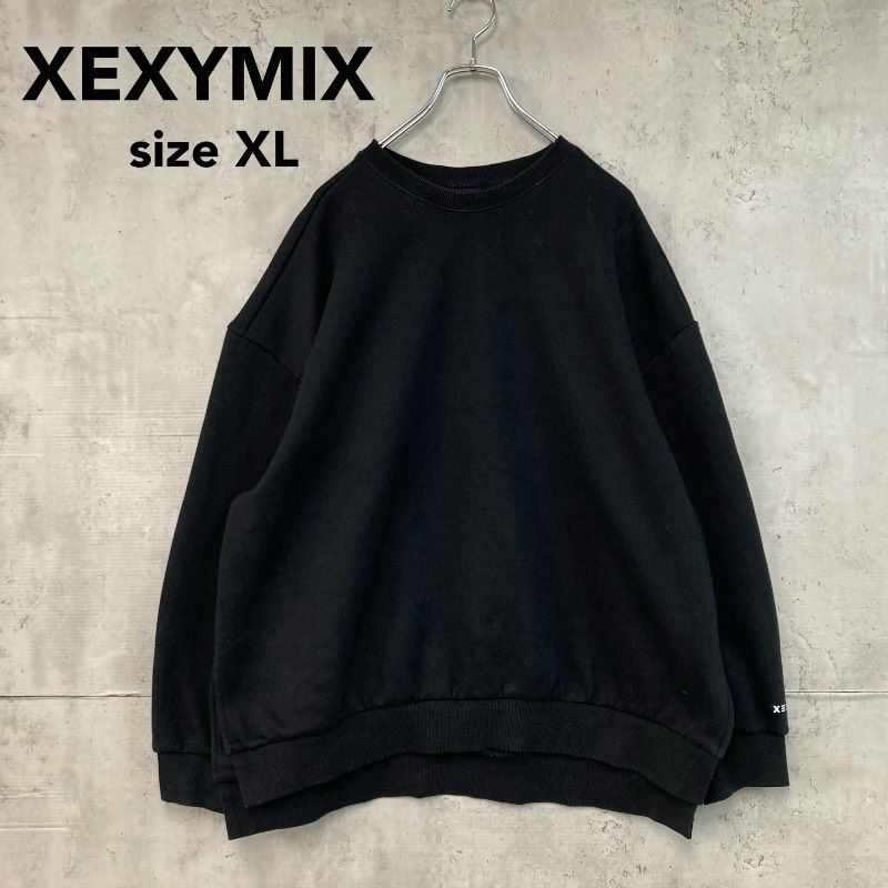 XEXYMIX ゼクシィミックス ブラック クルーネック スウェット 
