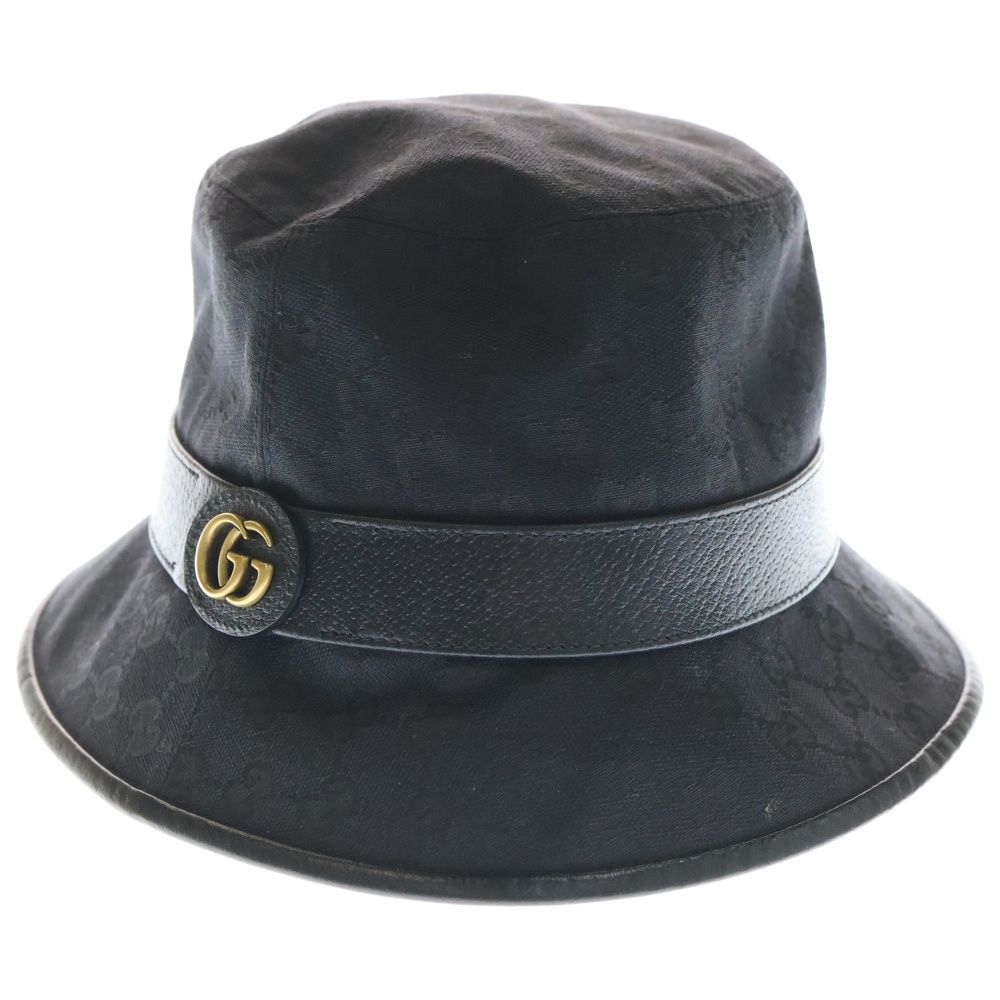 5564 グッチ バケットハット GG柄 総柄 キャンバス レザー ベージュ 5564 GUCCI グッチ バケットハット GG キャンバス レザー ベージュ
