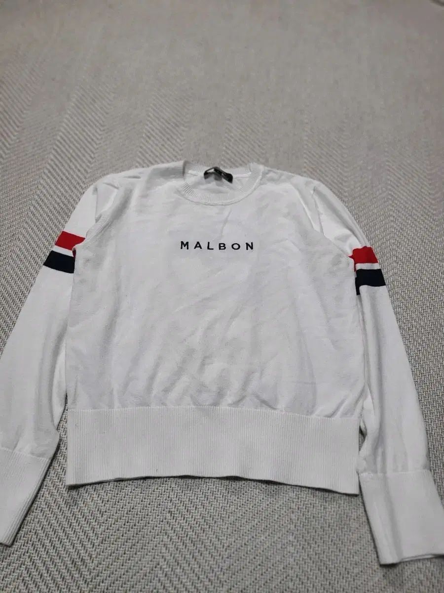 M) マルボンゴルフ 白 ラウンド 長袖 Tシャツ Malbon Golf(マルボンゴルフ) Tシャツ・カットソー(メンズ) - ブランド