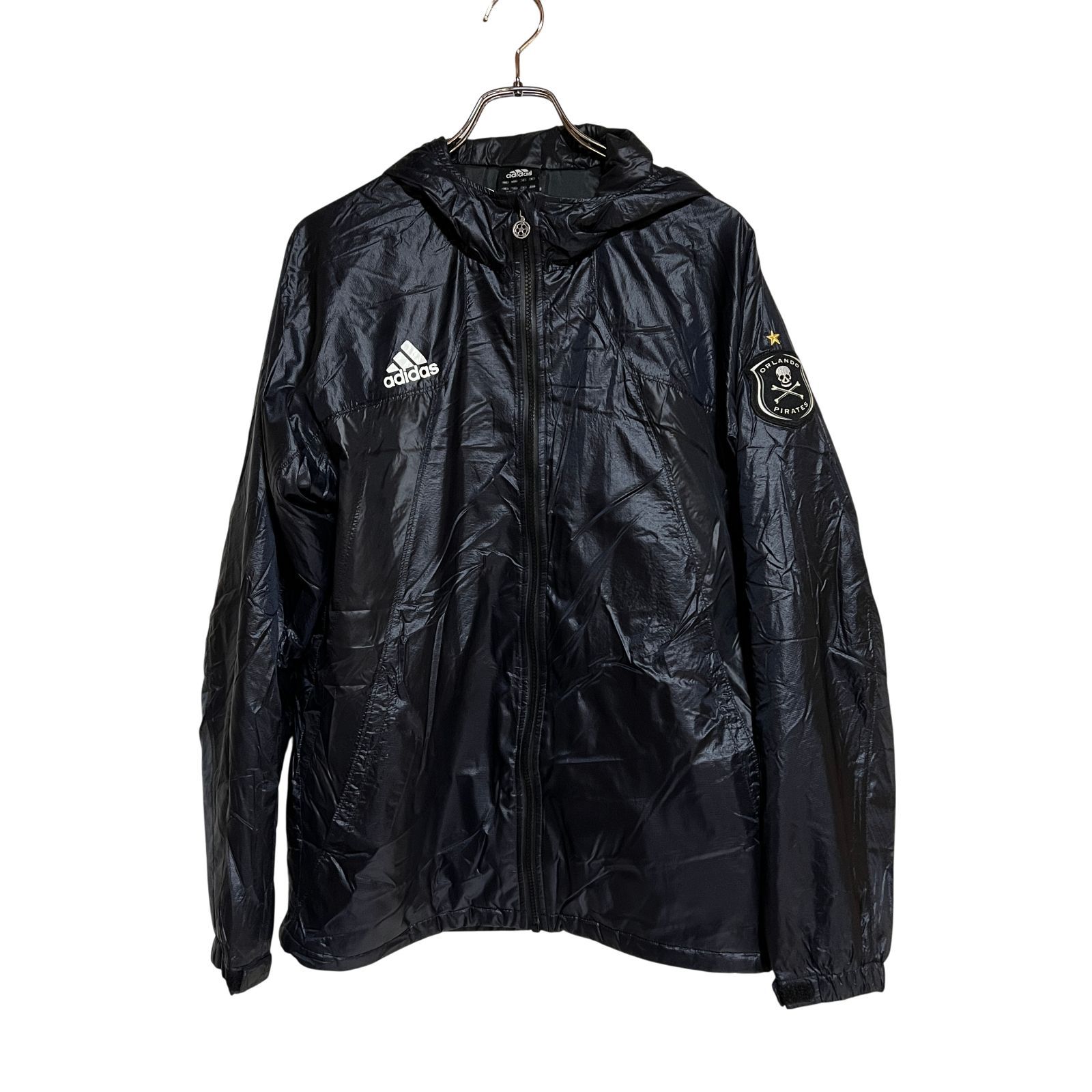 adidas アディダス ナイロン ジャケット ジャンパー フード ブラック 