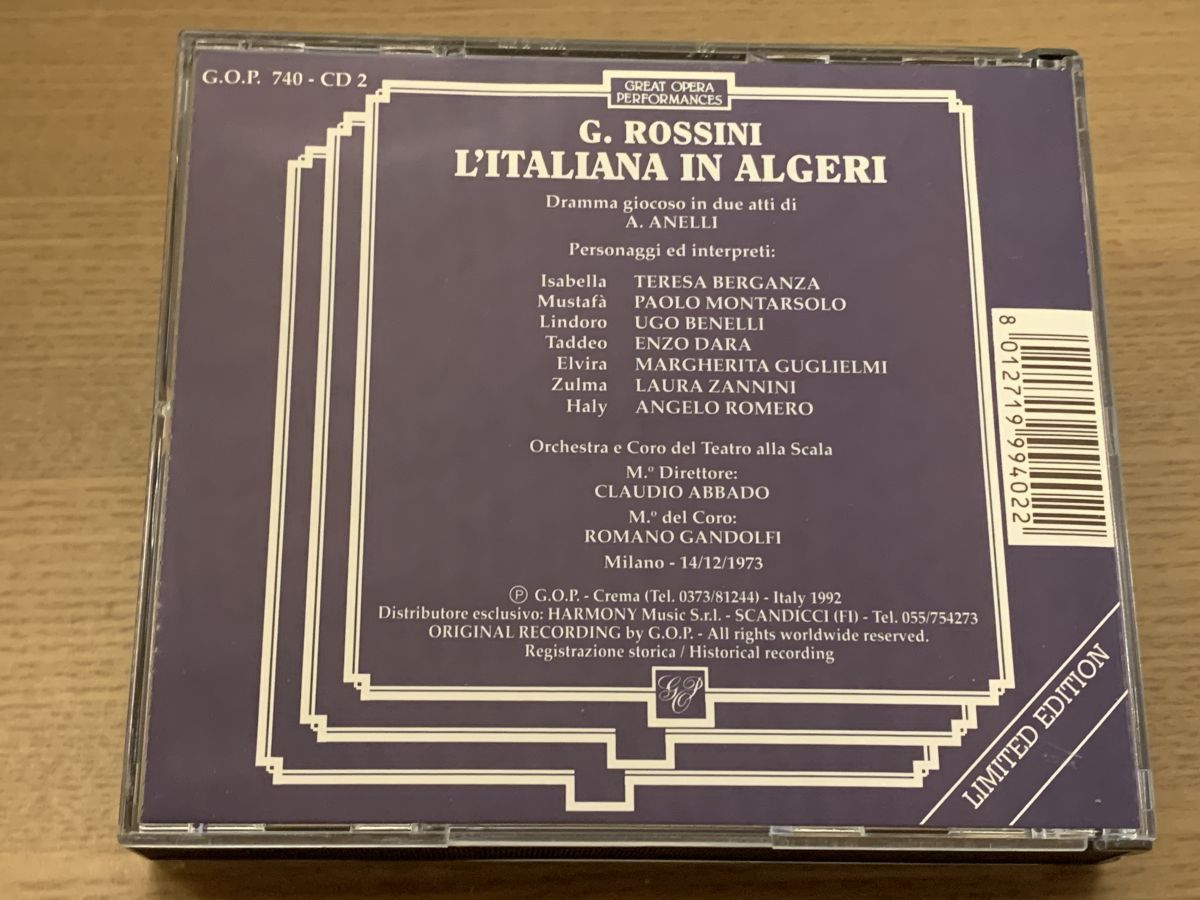  Italienerin in Algier G ロッシーニ 2 CD その他 CD