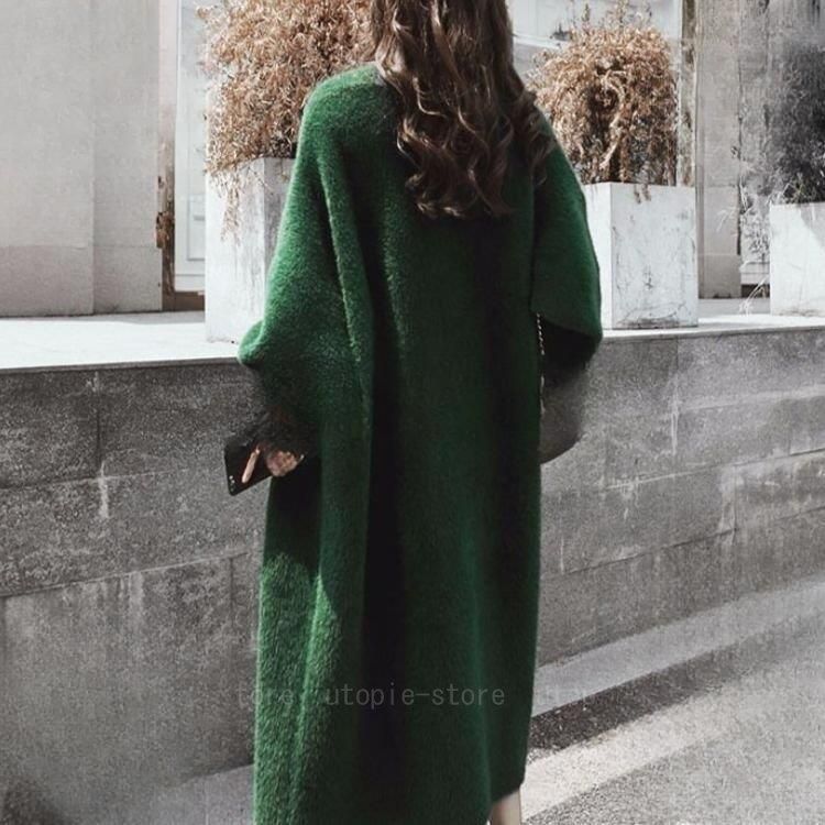 ロングコート レディース 冬 大きいサイズ ガウンコート コーディガン ロング丈 アウター 膝丈 モコモコ ボタンなし ゆったり 厚手