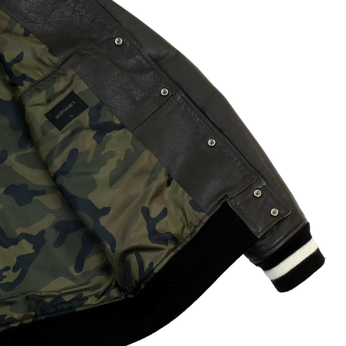 S3720】【美品】【裏地カモフラージュ柄】SOPHNET. ソフネット レザー 
