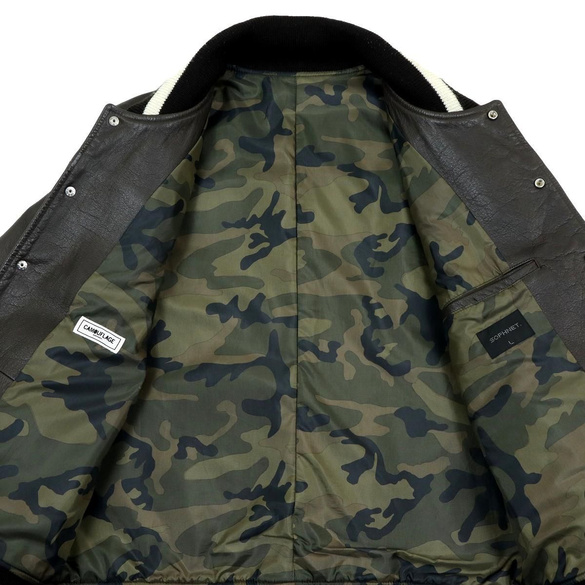 SOPHNET. コート 迷彩裏地 ウール S3720】【美品】【裏地カモフラージュ柄】SOPHNET. ソフネット レザー