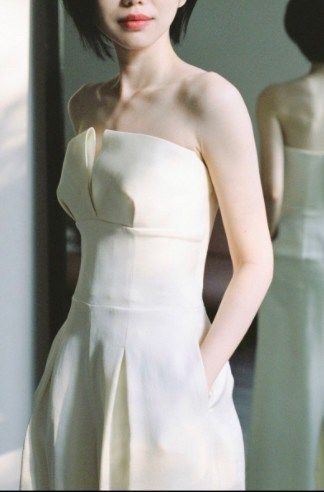 ワイドパンツドレス チューブトップ エレガント 上品 結婚式