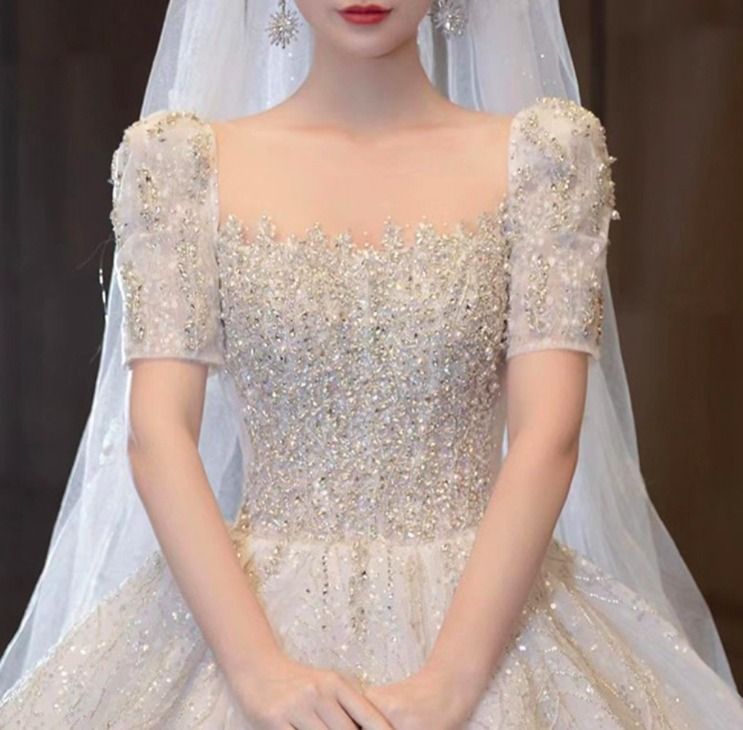 プリンセス ウェディングドレス ビジュー ロング