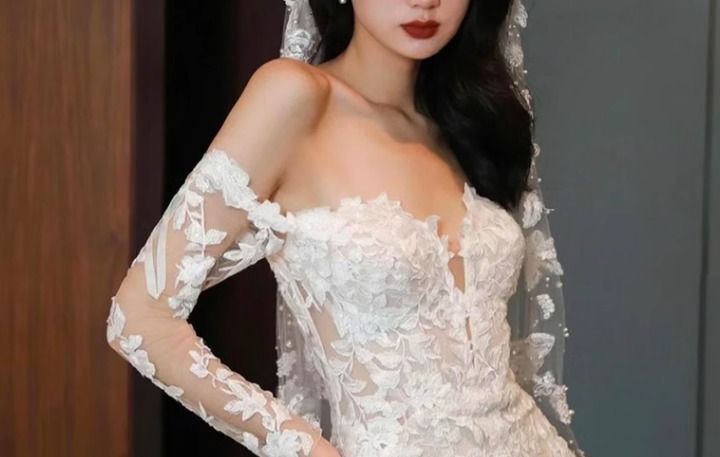 マーメイド ウェディングドレス オールレース ロング 上品