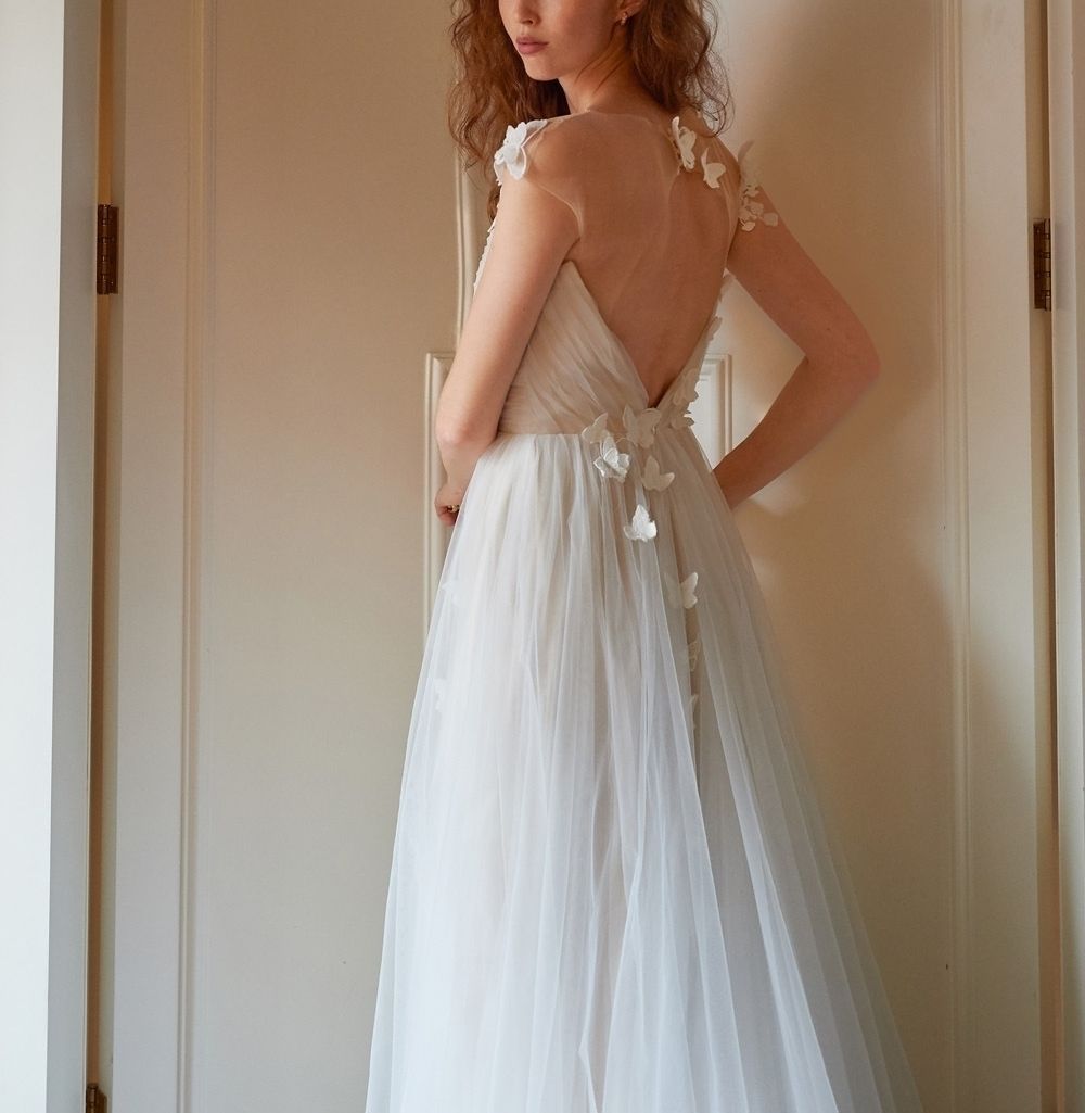 レース ウェディングドレス 結婚式 シフォン バタフライ 韓国