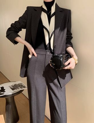 パンツスーツ ジャケット パンツ フォーマル セットアップ 韓国